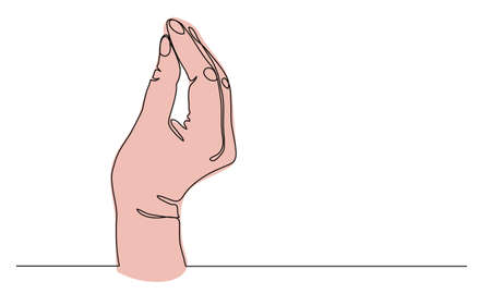 Italian hand gesture for expression. One continuous line art drawing vector illustration of cone armのイラスト素材