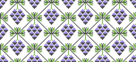 Grapes bunch vector seamless pattern. Background, texture for wine or juice label design. Grapes...