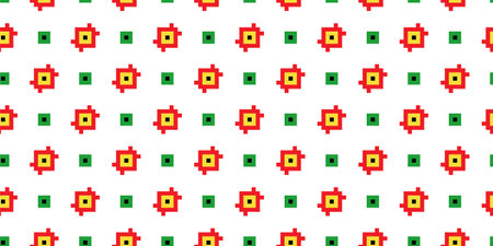 Pixel art simple vector geometric pattern, print, ornament for textile or fabric. Colorful seamless...