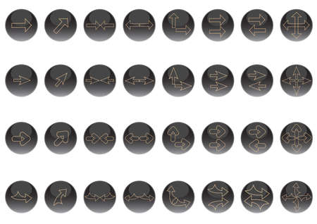 Arrows - buttons, on a black background in circles
