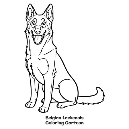 Vector illustration of a German Shepherd. Coloring book for children.のイラスト素材