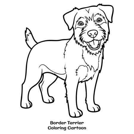 Vector illustration of a dog breed Border Terrier Coloring book for children.のイラスト素材