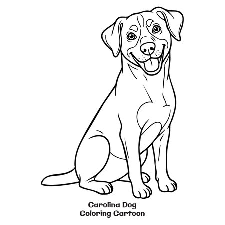 Coloring book for children, Carolina Dog. vector illustrationのイラスト素材