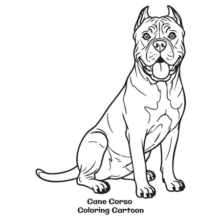 Cute dog breed Cane Corso. Vector illustration ready for vinyl cutting.のイラスト素材