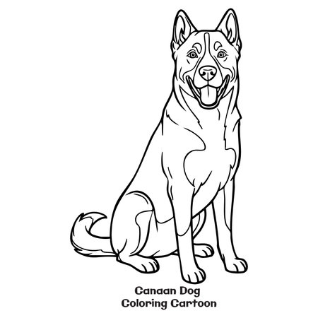 Vector illustration of a dog breed Canaan Dog. Coloring book for children.のイラスト素材