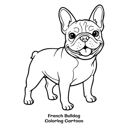 French Bulldog. Vector illustration. Coloring book for children.のイラスト素材