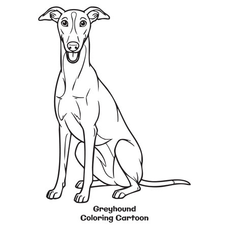 Coloring book for children, Greyhound dog. vector illustrationのイラスト素材