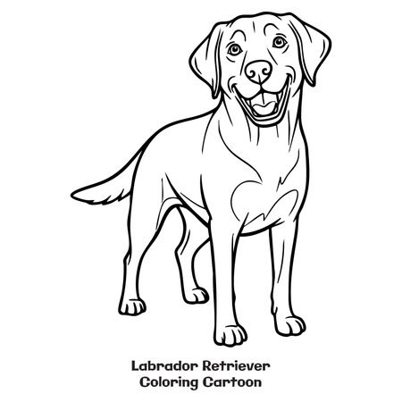 Labrador Retriever. Vector illustration. Coloring book for children.のイラスト素材