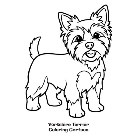 Yorkshire Terrier vector illustration. Coloring book for children.のイラスト素材