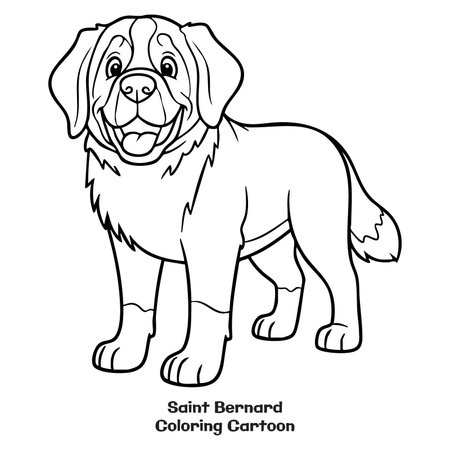 Coloring book for children. breed. St Bernardのイラスト素材