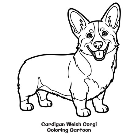 Coloring book for children: Welsh Corgi. Vector illustration.のイラスト素材