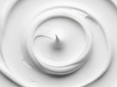 cosmetic cream on a white background close up. top view.の素材