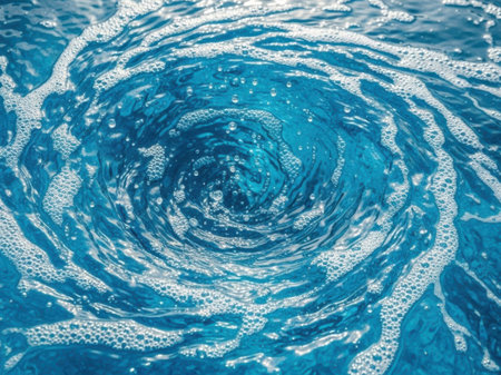 Blue water surface with ripples and waves. Abstract background for design.の素材