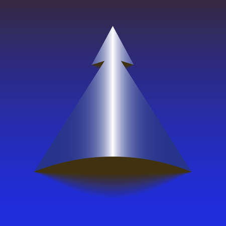 Vector illustration of a sign, trademark label with a blue arrow pointing upのイラスト素材