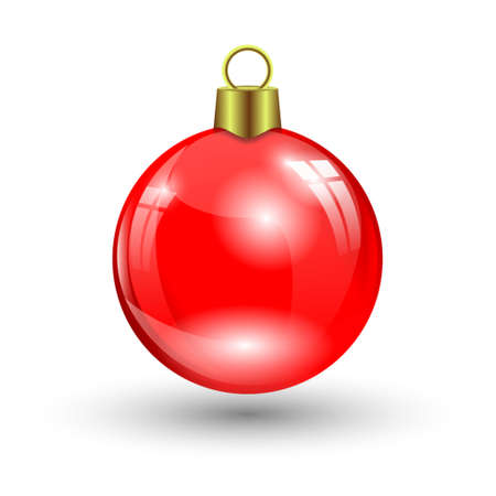 red with mirror reflections, the reflection of a window Christmas ballのイラスト素材