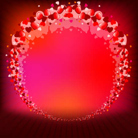 Red background with round frameのイラスト素材