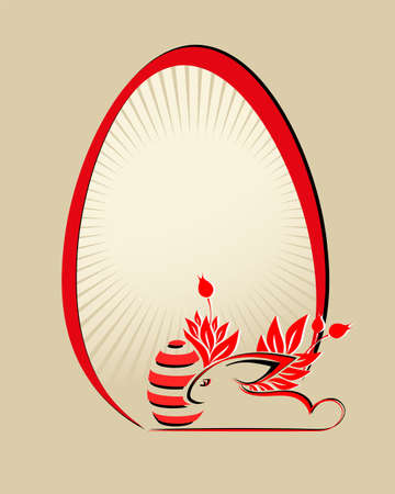 Easter egg with rabbitのイラスト素材
