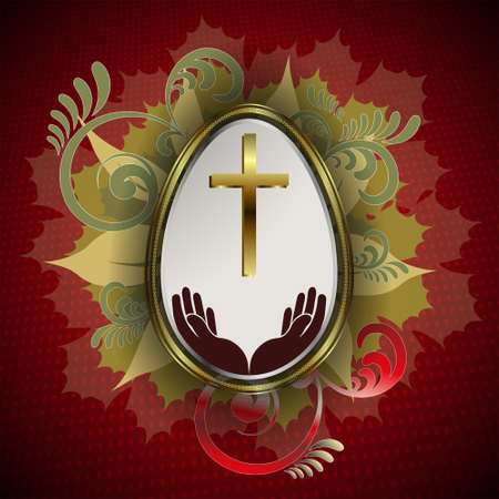 Easter egg with crossのイラスト素材