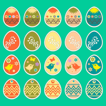 Easter eggs, setのイラスト素材
