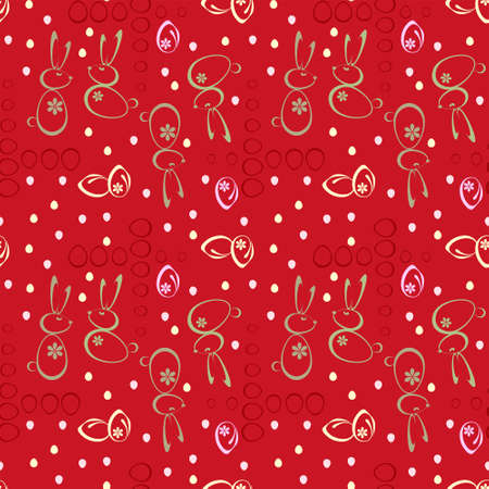 seamless pattern with Easter rabbitsのイラスト素材