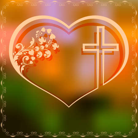 design with heart and crossのイラスト素材