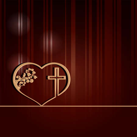 dark red design with heart and crossのイラスト素材