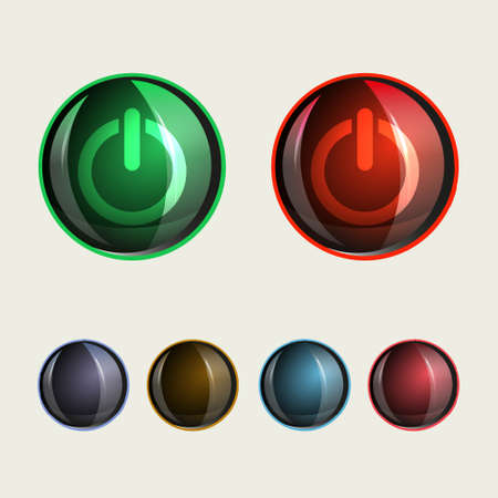 round buttons, glass setのイラスト素材