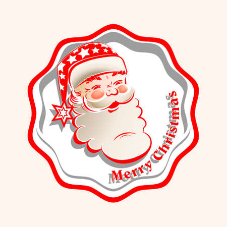 Head silhouette of Santa Claus in the frameのイラスト素材
