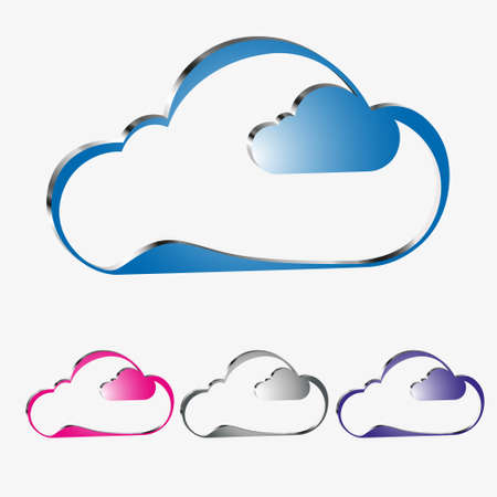 a cloud of different colors, setのイラスト素材