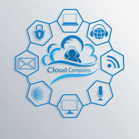 Computer cloud with attributes of the Internetのイラスト素材