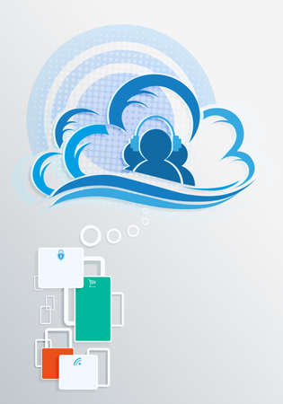 Computer the cloud,a wireless communication network of the Internetのイラスト素材