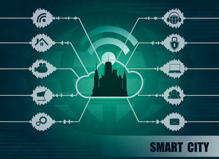 Smart city backgroundのイラスト素材