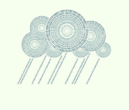 Computer cloud numbers illustration.のイラスト素材