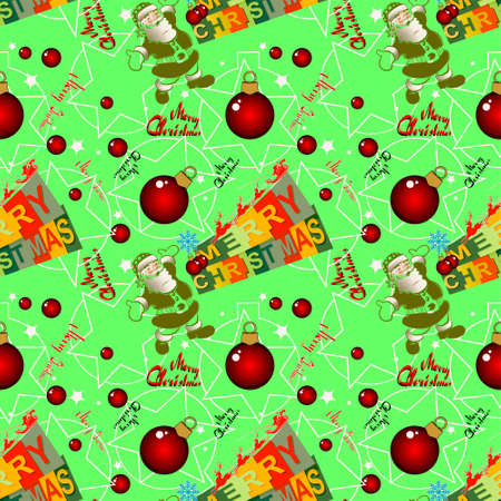 Seamless Christmas background with Santa Clausのイラスト素材