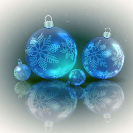Christmas light design with blue balls.のイラスト素材