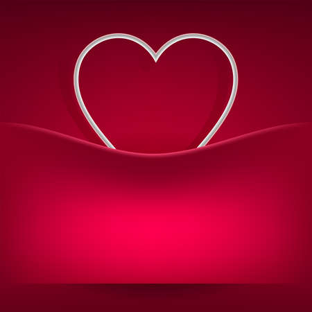 Red design with a pocket and a silhouette of the heartのイラスト素材