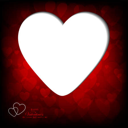 Dark red design with a silhouette of a white heart.のイラスト素材