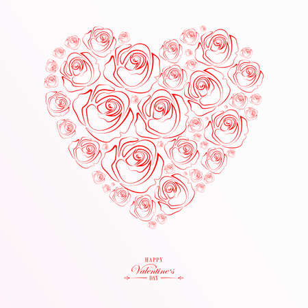 light design with a silhouette of hearts from flowers rosesのイラスト素材