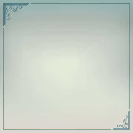 drawing of a square frame with a pattern in the corners in a retro styleのイラスト素材