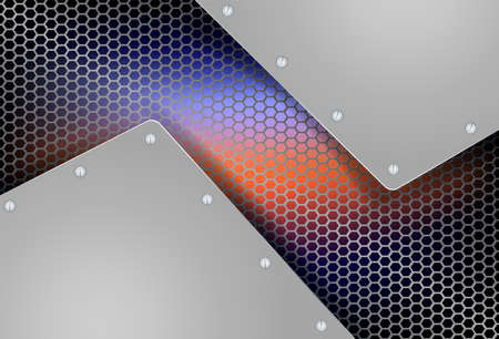 A geometric background with metal grilleのイラスト素材