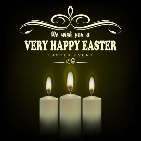 Three burning candles with textのイラスト素材