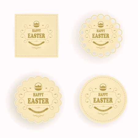 Beige frame with the text of Happy Easter.のイラスト素材