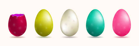 Easter Eggs, setのイラスト素材