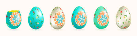Easter eggs with a pattern, setのイラスト素材