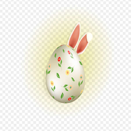 Easter egg with rabbit ears.のイラスト素材