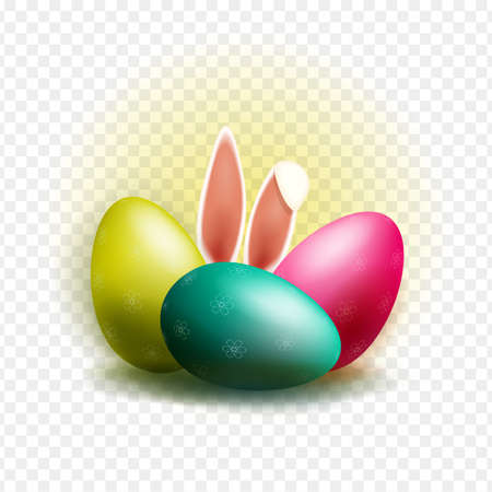 Easter eggs with rabbit ears.のイラスト素材