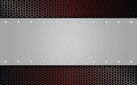 Metal grille and rectangular frame with screws illustrationのイラスト素材