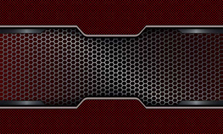 Geometric dark red background with metal grille.のイラスト素材