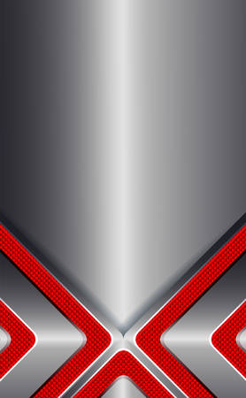 Geometric light background of metallic hue with red arrows.のイラスト素材