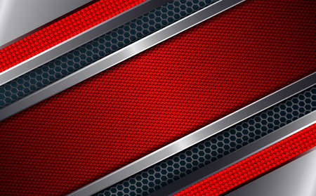 Geometric design with metal grille and frame.のイラスト素材